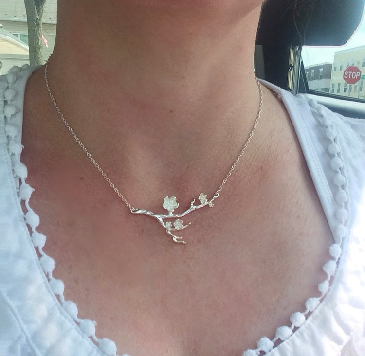 White Cherry Blossom Necklace
